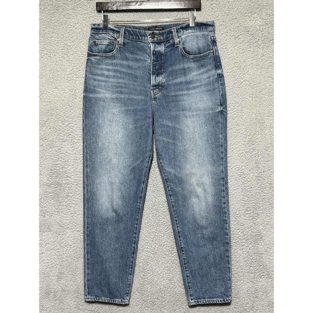 Lucky Brand Jeans Women's 12/31 Blue 90s Loose High Rise Straight Leg Button Fly